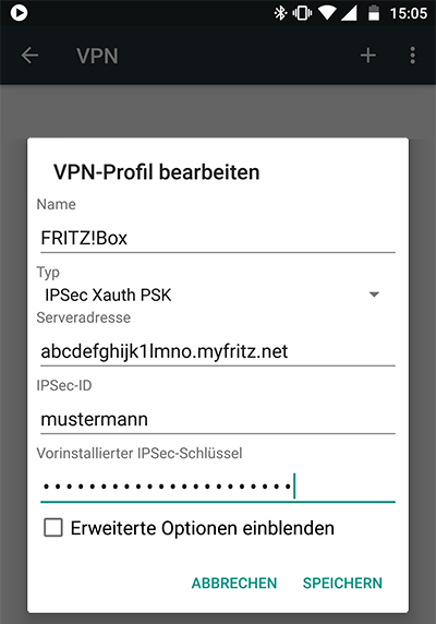 android vpn client fritz box