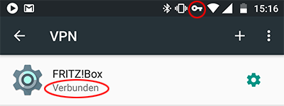 VPN-Verbindung in Android hergestellt