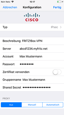 gevolg Faculteit inhalen VPN zur FRITZ!Box am iPhone oder iPad einrichten | FRITZ!Box 7490 | AVM  Deutschland