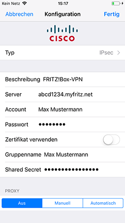 Vpn Verbindung Zur Fritz Box Unter Apple Ios Z B Iphone Einrichten Avm Deutschland