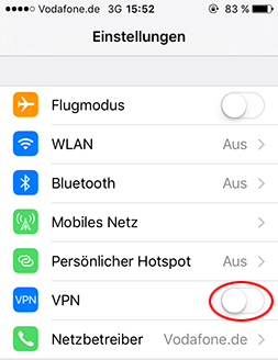 VPN-Verbindung in iOS herstellen