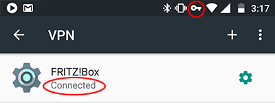 VPN connection established in Android