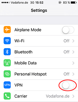 Establishing VPN connection in iOS