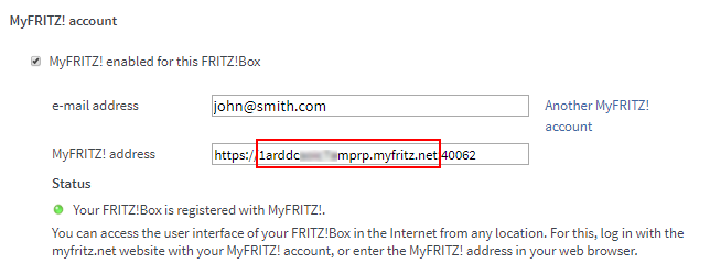 MyFRITZ! domain name