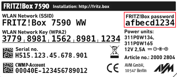 Determining the password for the FRITZ!Box user interface | FRITZ!Box 7530  | AVM International