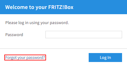 Forgot password for the FRITZ!Box user interface | FRITZ!Box 7430 | AVM  International