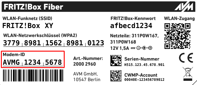 AVM the International access | via 5530 FRITZ!Box the | internet Fiber FRITZ!Box Cannot