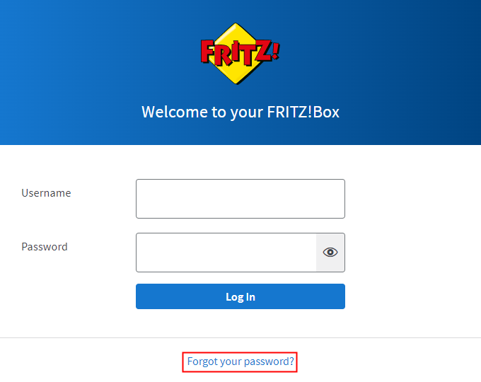 Rafflesia Arnoldi nog een keer Getand Forgot password for the FRITZ!Box user interface | FRITZ!Box 7510 | AVM  International