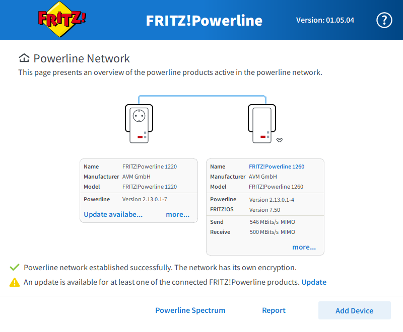 Updating the FRITZ!Powerline firmware