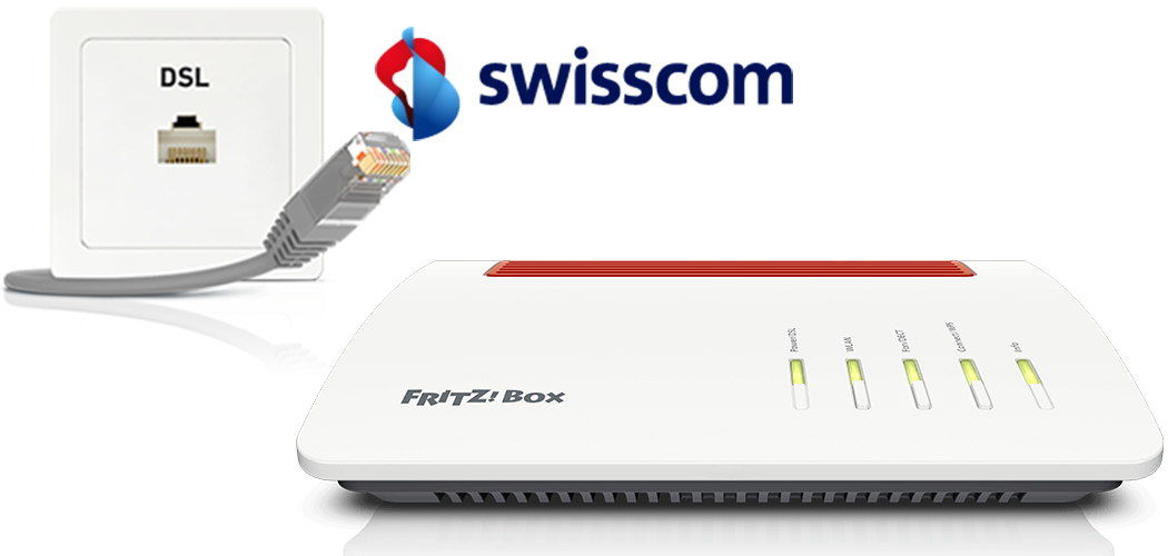 Setting up the FRITZ!Box for use with a DSL line from Swisscom