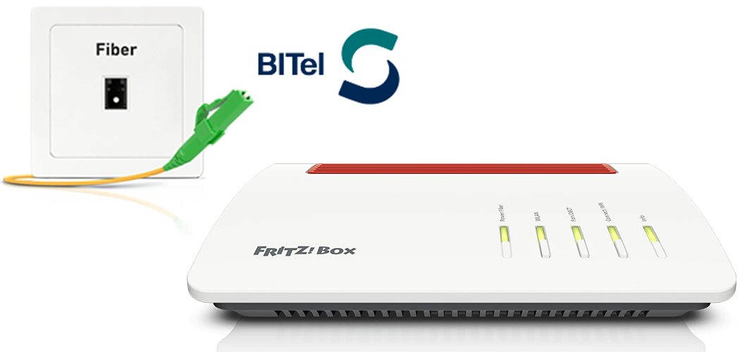 Setting up the FRITZ!Box for use with a fiber optic connection from BITel