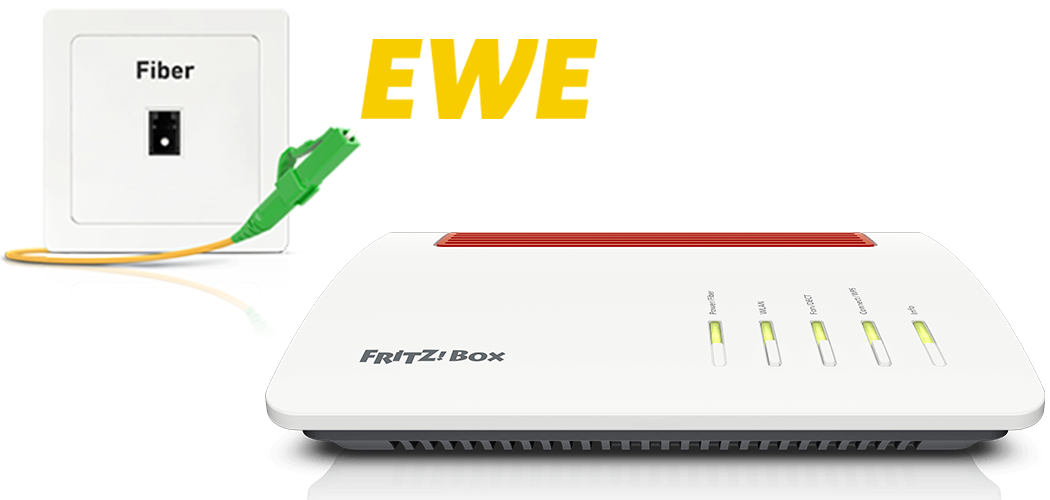 Setting up the FRITZ!Box for use with a fiber optic connection from EWE TEL