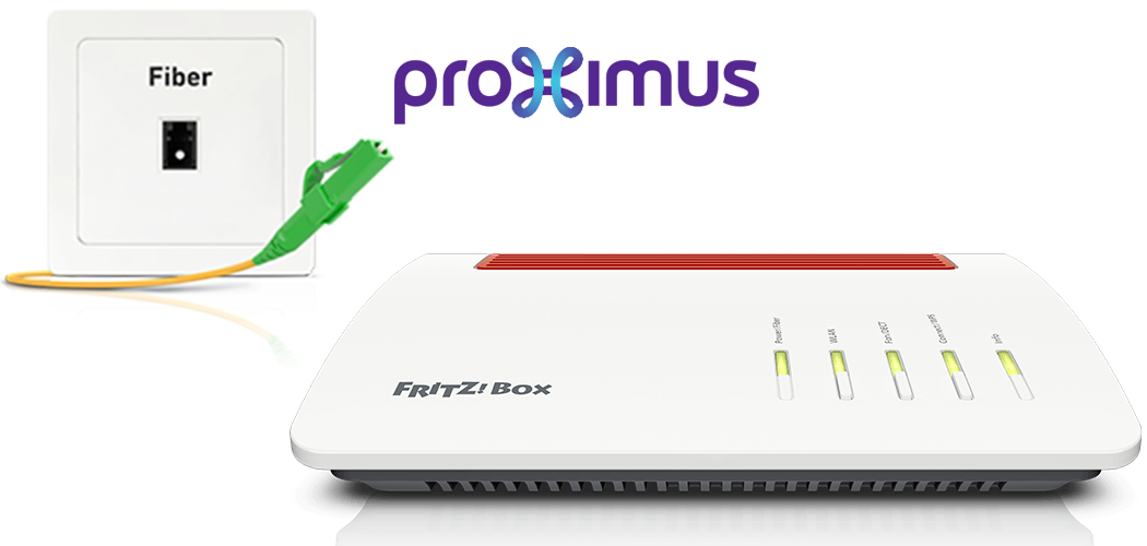 Setting up the FRITZ!Box for use with a fiber optic connection from proximus