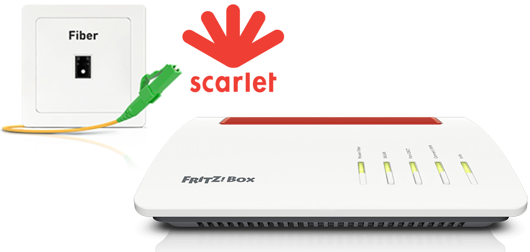 Setting up the FRITZ!Box for use with a fiber optic connection from scarlet