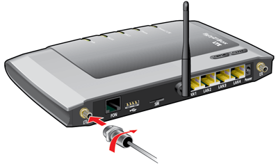 Conectar la antena 4G (LTE) externa con un conector