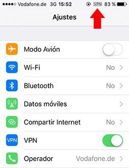 Establecer la conexión VPN en iOS