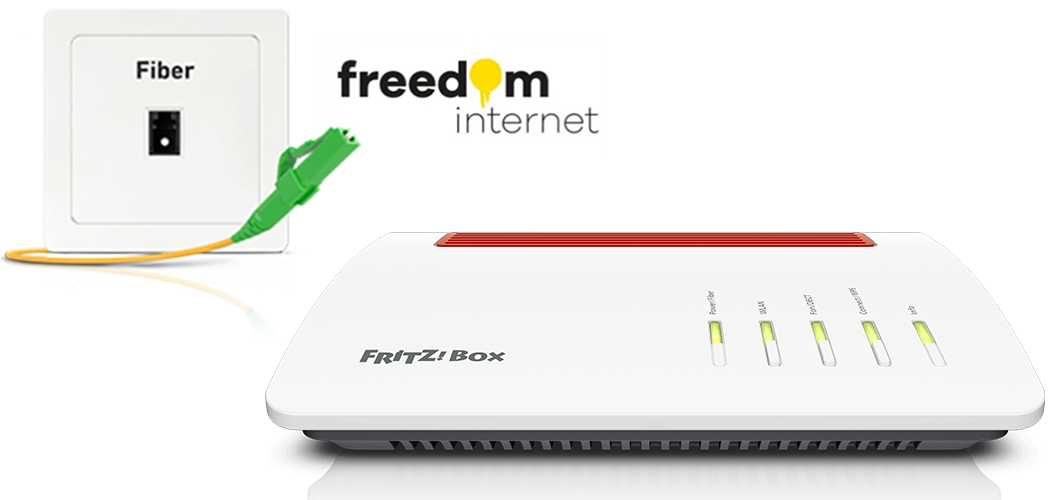 Configurar el FRITZ!Box en una conexión a Internet por fibra óptica de Freedom