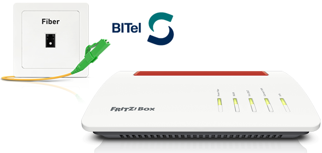 Configurar el FRITZ!Box en una conexión a Internet por fibra óptica de BITel