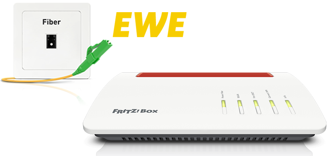 Configurar el FRITZ!Box en una conexión a Internet por fibra óptica de “EWE TEL”