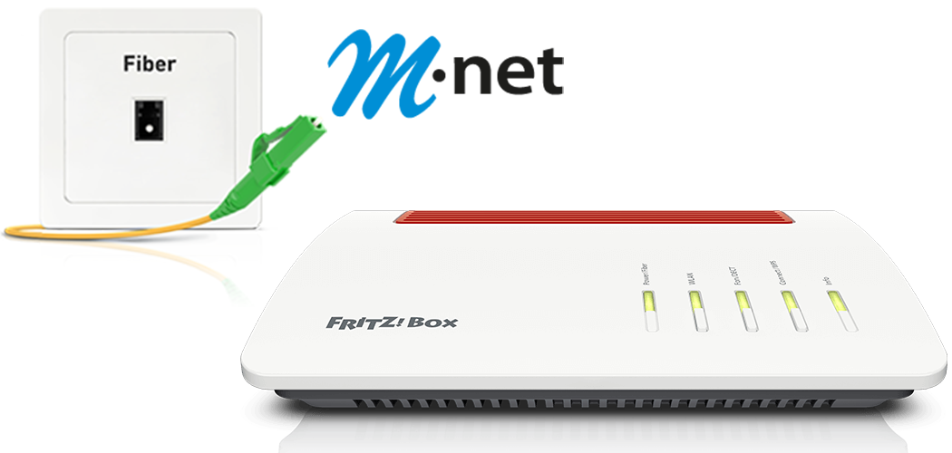 Configurar el FRITZ!Box en una conexión a Internet por fibra óptica de “M-net”