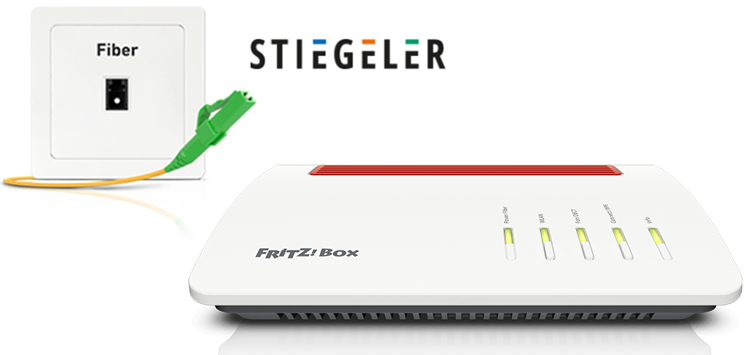 Configurar el FRITZ!Box en una conexión a Internet por fibra óptica de Stiegeler