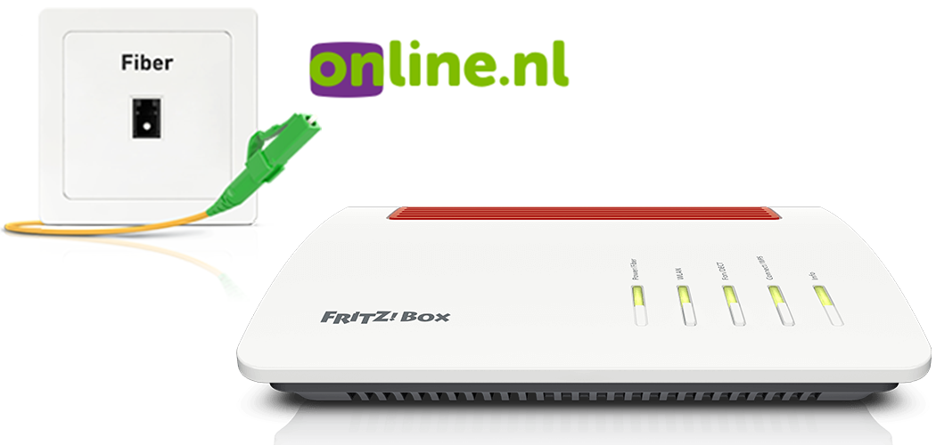 Configurar el FRITZ!Box en una conexión a Internet por fibra óptica de Online.nl