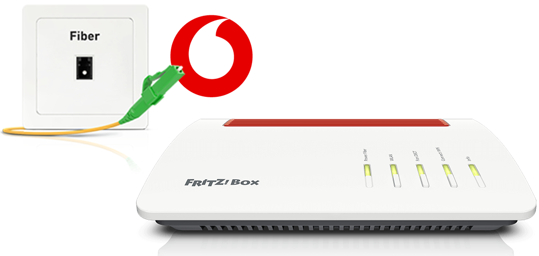 Configurar el FRITZ!Box en una conexión a Internet por fibra óptica de Vodafone