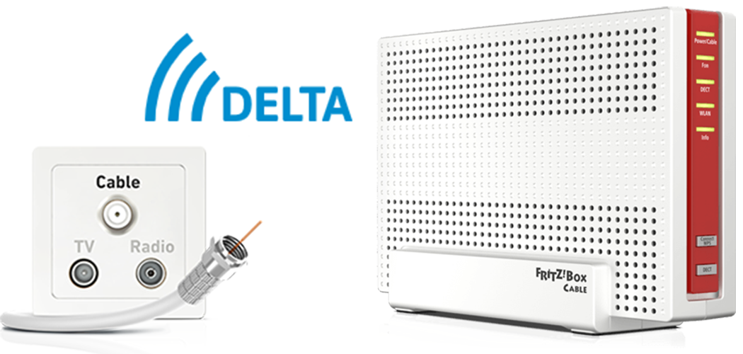 Configurar su FRITZ!Box para ser utilizado en una conexión a Internet por cable de Delta