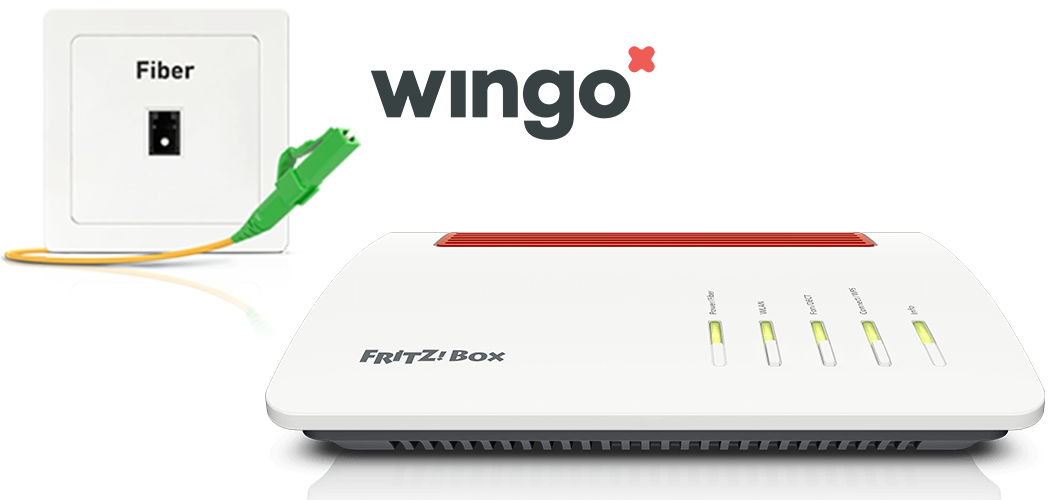 Configurar el FRITZ!Box en una conexión a Internet por fibra óptica de wingo