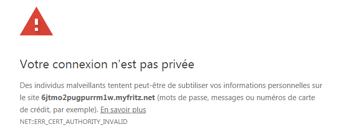 Message de sécurité de Chrome