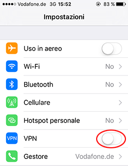 Instaurare una connessione VPN in iOS