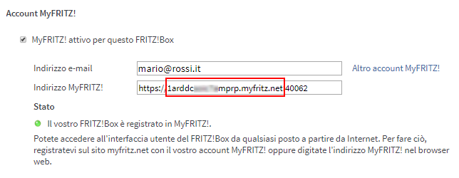 Nome di dominio MyFRITZ!