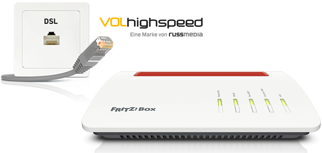 FRITZ!Box voor gebruik op de aansluiting van VOLhighspeed configureren