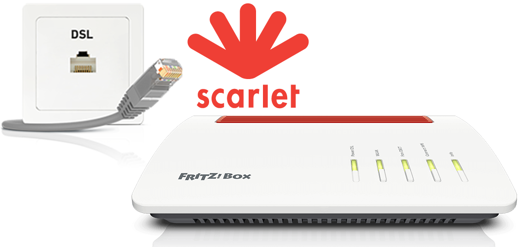 FRITZ!Box voor gebruik op de aansluiting van Scarlet configureren